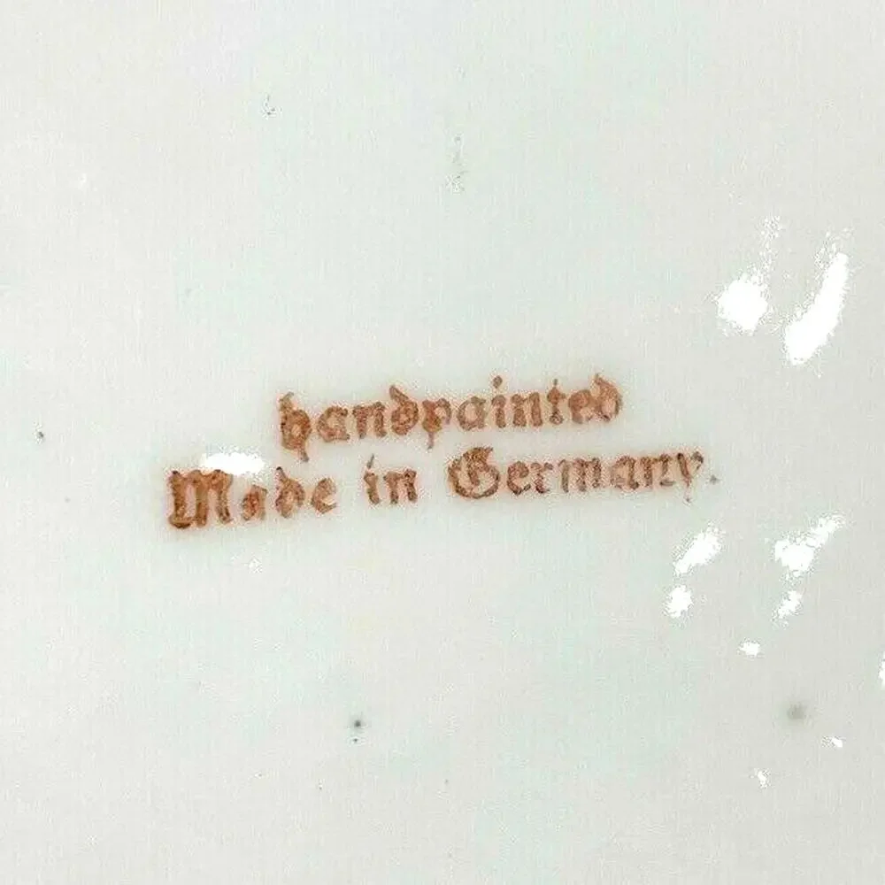 German Decorative Arts Cabinet Display Cake Plate Porcelain Ceramic Floral FLAW